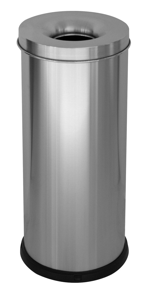 Pattumiera Gettacarte Ø25xh60 cm Autoestinguente in Acciaio Inox Argento sconto