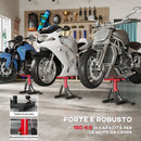 Cavalletto per Moto Capacità 150 kg Altezza Regolabile in Acciaio Rosso  