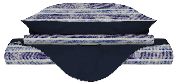 prezzo Bettbezug mit Aufdruck auf der Tasche und Kissenbezüge mit Doubleface-Jeansstreifen