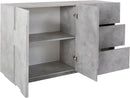 Credenza 2 Ante + 3 Cassetti 142,9x44,2x86 cm Ping Cemento Bronx
