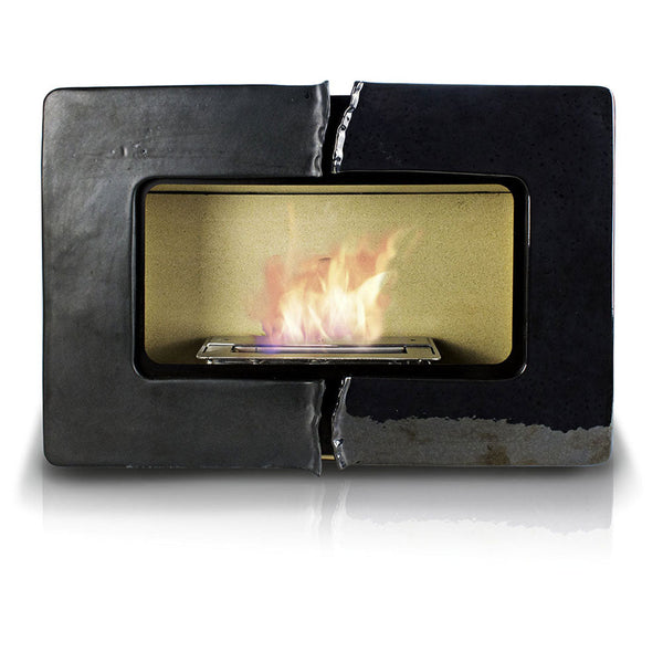 Bioethanol Wandkamin aus Keramik 60x40 cm Ferazzoli Wall Black acquista
