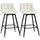 Set mit 2 Barhockern 45 x 47 x 88 cm in Metall und cremefarbenem Samt