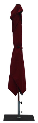 Ombrellone da Giardino 3x2 m Palo Ø38 mm in Alluminio Effetto Legno Tessuto Olefin Trend Wood Bordeaux