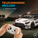 Macchina Elettrica Bambini 3-8 Anni Licenza Ufficiale Mercedes AMG 12V con Telecomando Luci LED Bianco      