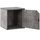 Mensola Cubo con 1 Anta da Parete Scaffale Montaggio Muro Cemento Design Moderno