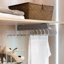 Porta Pantaloni Estraibile per Armadio Montaggio a Destra in Acciaio e Plastica Emuca Grigio Metallizzato