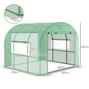 Serra a Tunnel per Orto 3x3x2 m con Porte Avvolgibili e Finestre in Acciaio e PE Anti UV Verde      