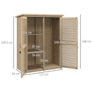 Armadio da Esterno a 2 Ripiani 127x65x159.5/168 cm in Legno di Abete 