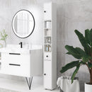 Mobile a Colonna Bagno 20x20x180 cm Design Slim in Legno Bianco  