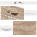Carrello da Cucina 60x40x77 cm in Legno Bianco e Rovere