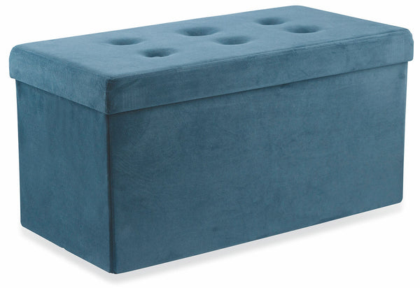 Trunk Chest Pouf Container aus blauem Soriani-Samt prezzo