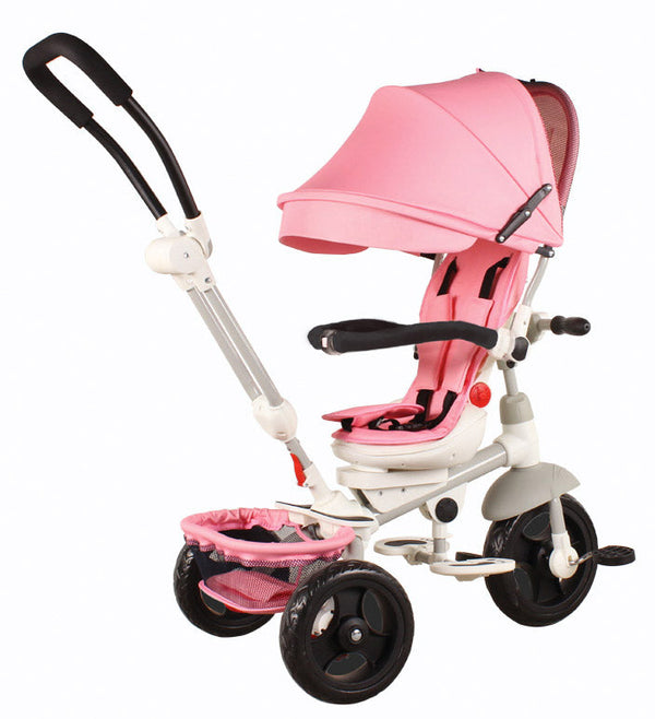 sconto Miller Baby Swing Pink Dreirad-Kinderwagen mit 360° drehbarem Sitz