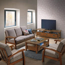 Divano Divanetto 3 Posti in Legno 175x85x83cm Vandi Grigio