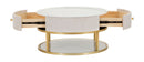Tavolo da Caffe' Montpellier Crema Ø 75x36 cm in Ferro Legno 