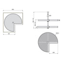Cestello Girevole Ø81 cm per Mobile da Cucina 80 cm in Plastica e Alluminio Emuca Grigio