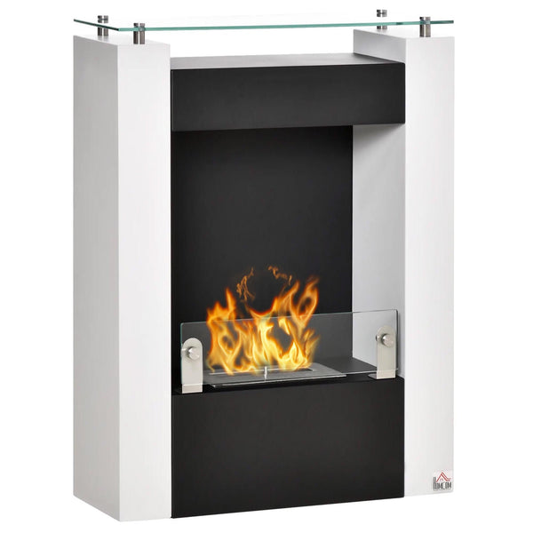 Bioethanol-Bodenkamin 60x20x79 cm Schwarz und Weiß prezzo