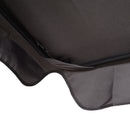 Dondolo da Giardino 2 Posti con Tettuccio Regolabile 140x110x151 cm in Metallo e Rattan PE Marrone e Grigio      