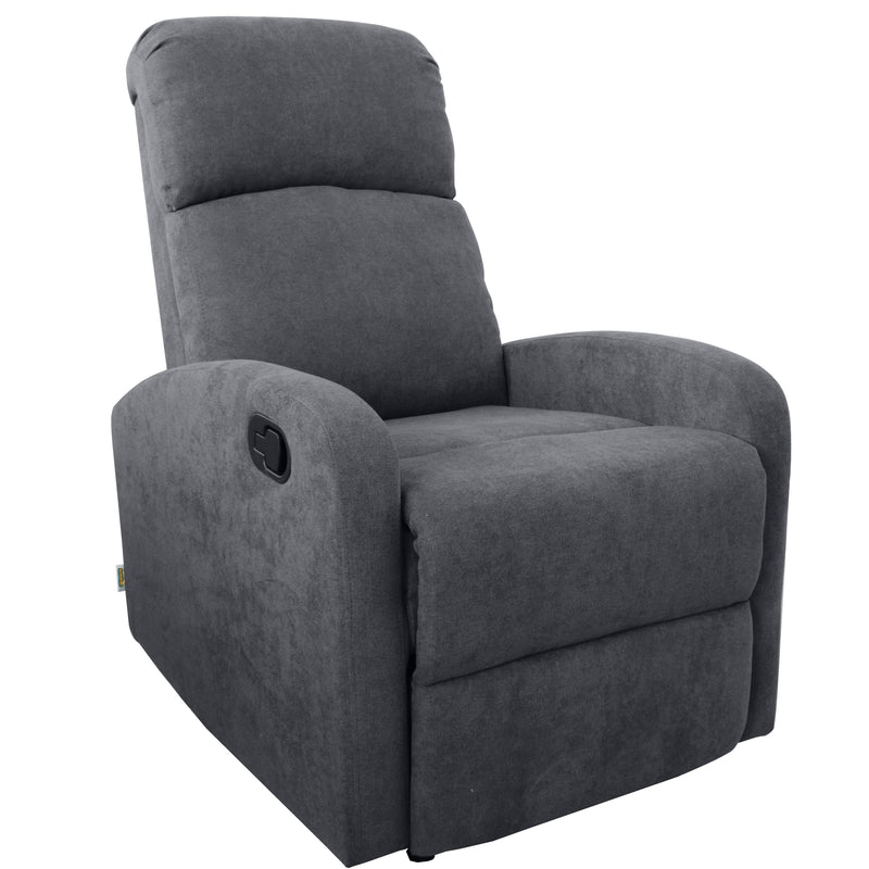 Poltrona Relax Reclinabile Manuale 75x65x101 cm in Tessuto Grigia