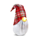 Gnomo di Natale H45 cm con Luce Bianco con Cappello Scozzese