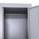 Armadietto Guardaroba in Acciaio 4 Ripiani 2 Porte con Chiusura di Sicurezza Grigio 38x46x180 cm 