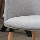 Sedia Moderna con Braccioli Imbottiti 57x56x72 cm in Tessuto Effetto Lino Grigio Chiaro 