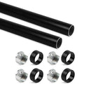 Set 2 Barre Appendiabiti per Armadio Rotondo Ø28x75 cm in Alluminio Emuca Nero