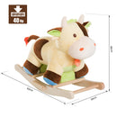 Mucca a Dondolo per Bambini in Peluche e Legno 