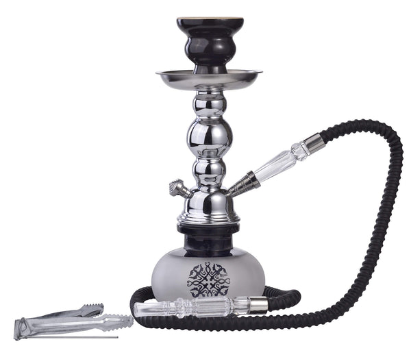 Wasserpfeife 1 Schlauch H25 cm mit Kohlezange und Koffer acquista