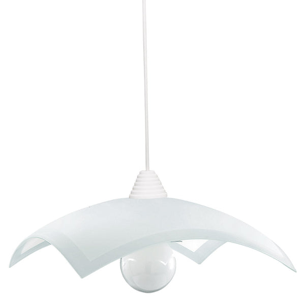 Aufhängung 40X40 1xE27 Rahmen Weiß Glasplatte Weiß E-Energy Fabiana sconto