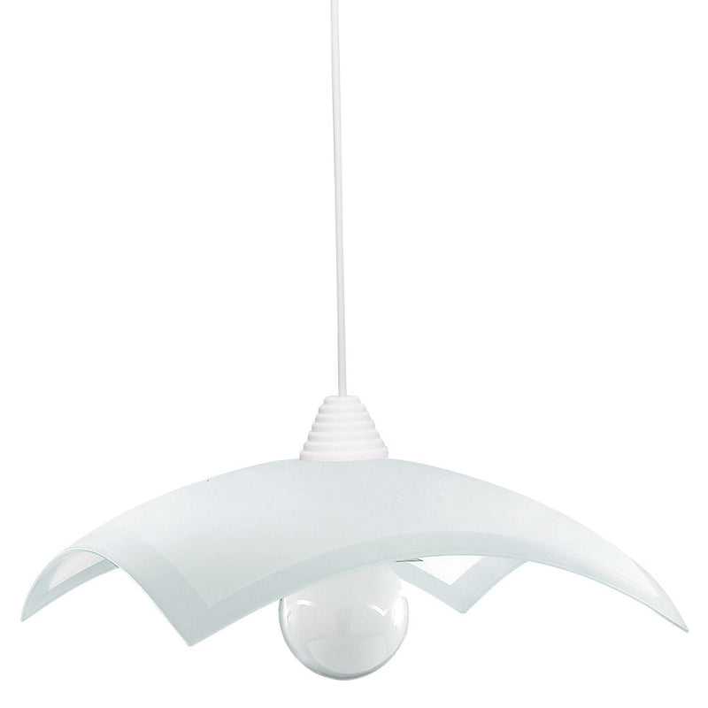 Sospensione 40X40 1xE27 Montatura Bianco Vetro Lastra Bianco E-Energy Fabiana