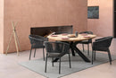 Set 4 Sedie 57x60x80h cm con Braccioli e Cuscini Florencia Antracite