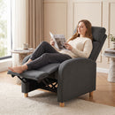 Poltrona Relax 67x87x102 cm Reclinabile Manuale 135° con Poggiapiedi in Tessuto Grigio Scuro      