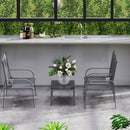 Set da Giardino 4 Pezzi con Divano 2 Sedie e Tavolino Basso con Piano in Vetro Rivestimento in Textilene Nero     