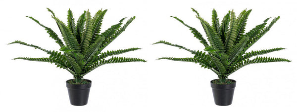 Set 2 Piante Artificiali di Felce 40x40x45 cm in Plastica con Vasi Verde acquista