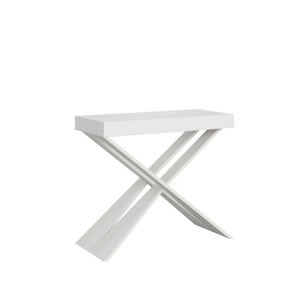 Consolle Allungabile 90-196x40x77 cm in Nobilitato Bianco sconto