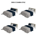 Set Lenzuola Sopra Sotto e Federe Doubleface Blu Scuro\/Grigio Chiaro