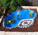 Kit Laghetto Artificiale + Pompa Filtro da Giardino 185x115x36 cm in Polietilene 270 Litri Azzurro