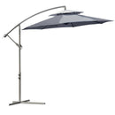 Ombrellone da Giardino Decentrato Ø267x265 cm in Acciaio e Poliestere Grigio