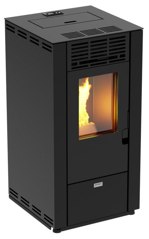 Stufa a Pellet ad Aria Ventilata 8,87kW Stella 90 Nera