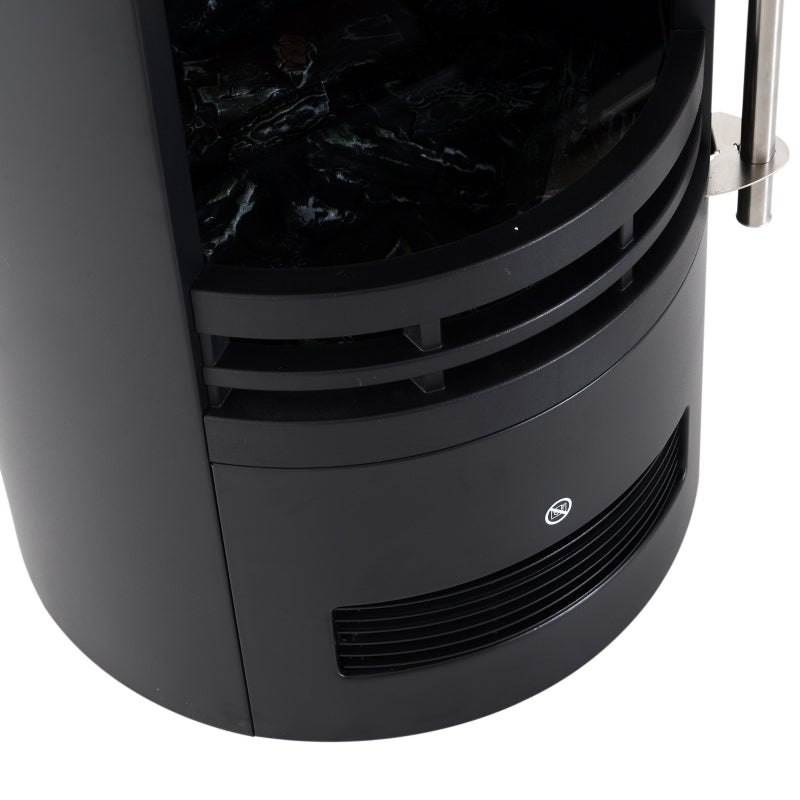 Camino Elettrico da Terra Effetto Fiamma 1800W Nero 