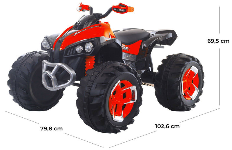 Quad Elettrico per Bambini 12V Kidfun New Quad Rosso
