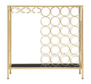Console Porta Bottiglie Glam 76x30x75 cm in Ferro e Specchio Oro e Nero
