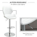 Set 2 Sgabelli da Bar Girevoli in Finta Pelle PU Bianco  