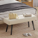 Panca Imbottita per Ingresso e Soggiorno 100x36x45 cm con Gambe in Acciaio in Velluto Crema      