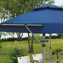 Gazebo Pieghevole con Pareti Estensibili Altezza Regolabile e Borsa con Ruote 5x3m  Blu