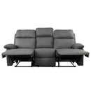 Divano 3 Posti con Schienale e Poggiapiedi Laterali Reclinabili Grigio Antracite 185x95x97 cm 