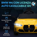 Macchina Elettrica per Bambini 108x69,5x51 cm Licenza BMW M4 con Telecomando Clacson e Fari Giallo      