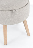 Sgabello Contenitore Ø 39x42,5 cm Zoya in Bouclè Grigio