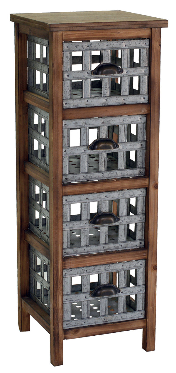 prezzo Holzkommode mit 4 Schubladen Adami Braun/Grau