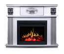 Camino Elettrico da Pavimento 112x142,8x38,5 cm Effetto Fiamma 1500W Roma & Carmen Bianco